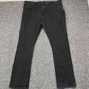 Volcom Vorta Slim Straight Jeans Men 36x32 Black Denim Pockets Outdoor